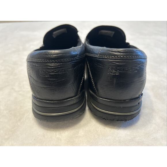 Rockport Men’s Shoes Size 10.5 W Wide Black Leather Slip On Casual Comfort XCS - Picture 4 of 8